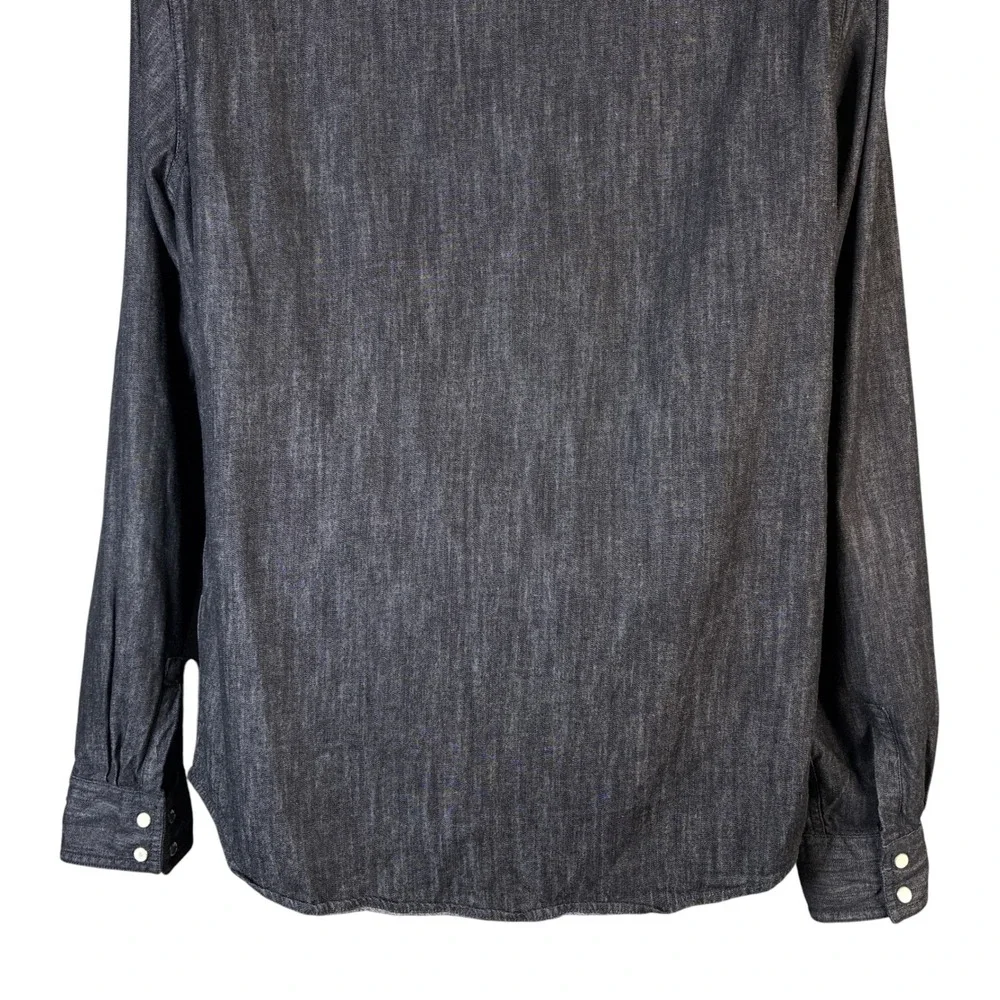 Levi's Mens Black Denim Western Pearl Snap Front Shirt Modern Fit Large Western - Picture 13 of 16